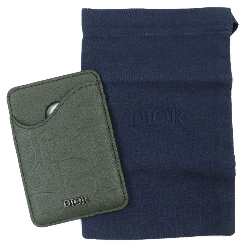 Dior Christian Dior Saddle Logo Magnet Gravity Leather Card Holder Card Case