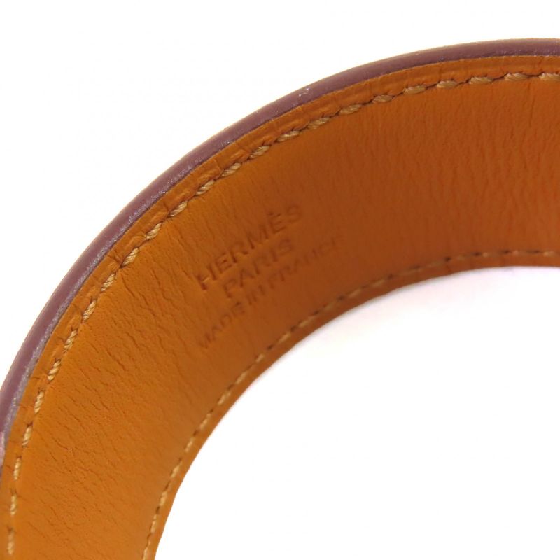 Hermes Collier De Chien 24 Leather Gold Pink Gold Hardware Bangle Bracelet T2 D