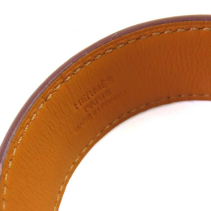 Hermes Collier De Chien 24 Leather Gold Pink Gold Hardware Bangle Bracelet T2 D