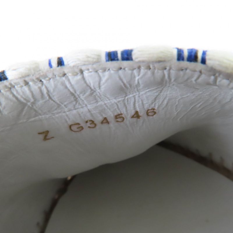 CHANEL G34546 Coco Mark Espadrilles Tweed Flat Shoes Blue 35 Women