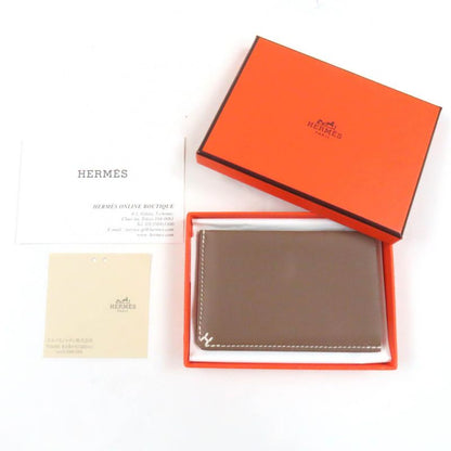 Hermes H Serie H Vaux Evercolor Etoupe H Bias Stitch Card Case Engraved B With