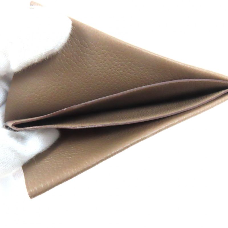 Hermes H Serie H Vaux Evercolor Etoupe H Bias Stitch Card Case Engraved B With