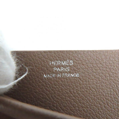 Hermes H Serie H Vaux Evercolor Etoupe H Bias Stitch Card Case Engraved B With