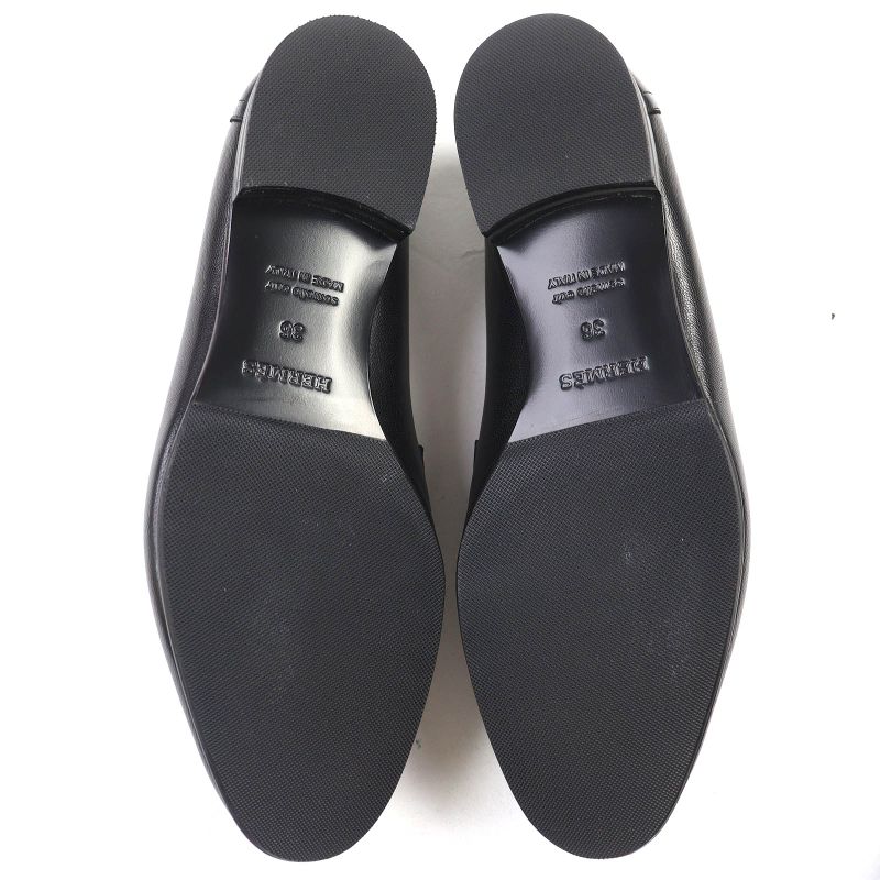 Hermes 201199z Moccasins Paris Silver Hardware H Logo Constance Leather Loafers