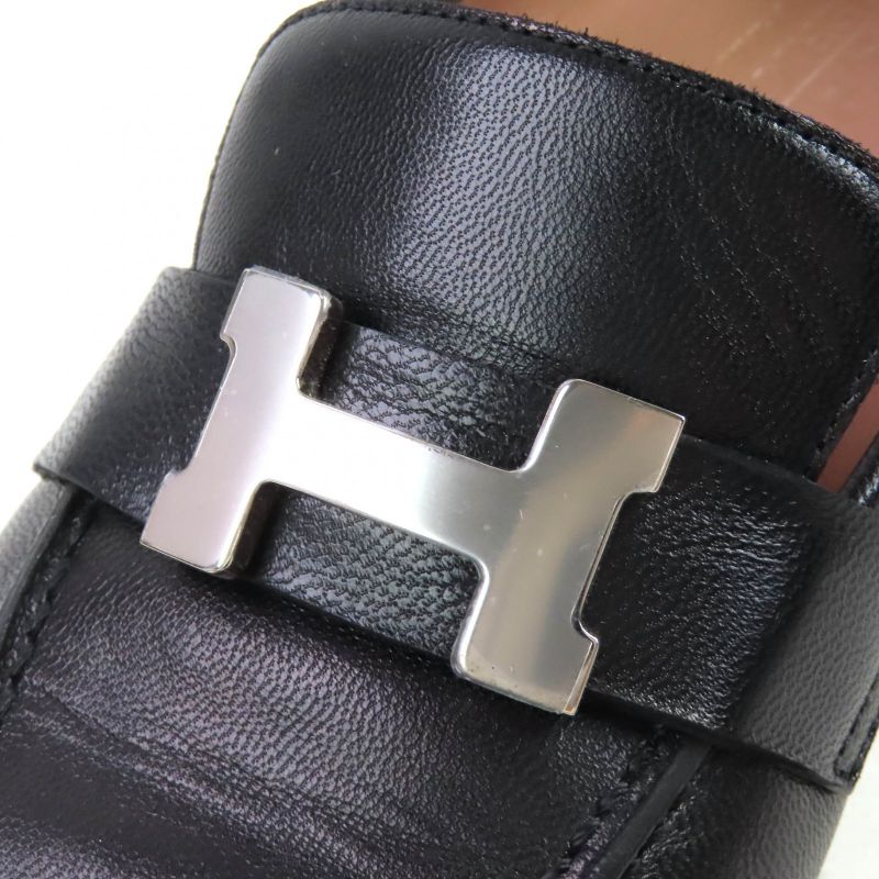 Hermes 201199z Moccasins Paris Silver Hardware H Logo Constance Leather Loafers