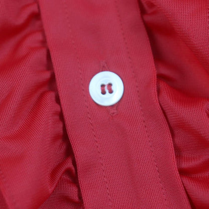 Prada Ucn203 Nylon Ruffle Design Long Sleeve Long Sleeve Shirt Red 41 Made In