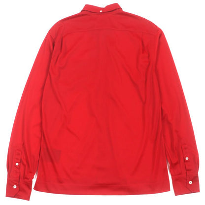 Prada Ucn203 Nylon Ruffle Design Long Sleeve Long Sleeve Shirt Red 41 Made In
