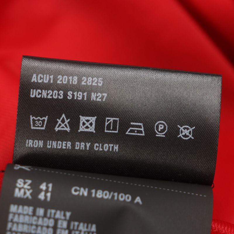 Prada Ucn203 Nylon Ruffle Design Long Sleeve Long Sleeve Shirt Red 41 Made In