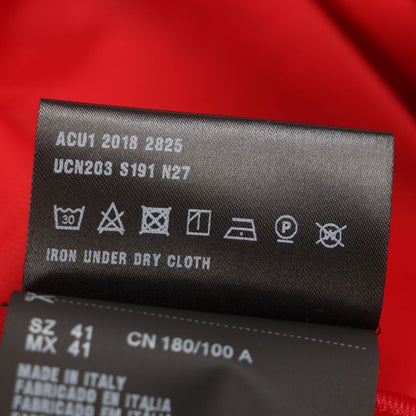 Prada Ucn203 Nylon Ruffle Design Long Sleeve Long Sleeve Shirt Red 41 Made In