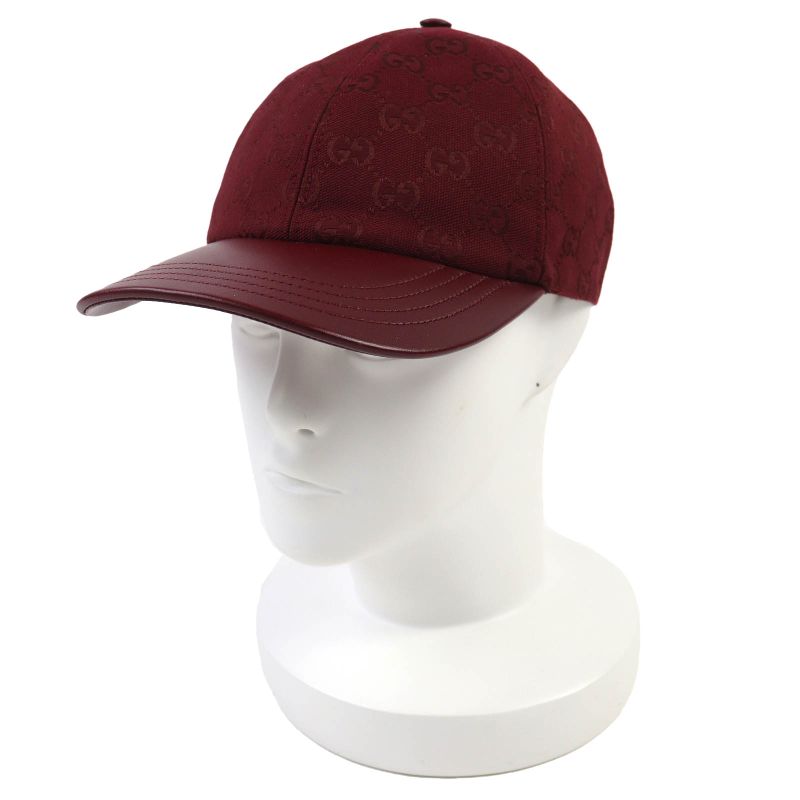 Gucci 25SS 833272 GG Monogram Canvas Baseball Cap Ggmonogram Canvas Leather