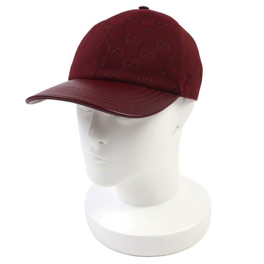 Gucci 25SS 833272 GG Monogram Canvas Baseball Cap Ggmonogram Canvas Leather