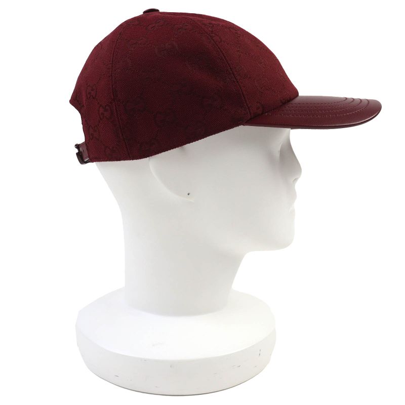 Gucci 25SS 833272 GG Monogram Canvas Baseball Cap Ggmonogram Canvas Leather