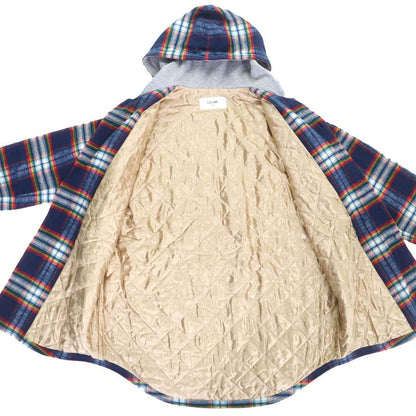 Celine 2w16b029x 100% Cotton Triomphe Gold Button Quilted Check Oversized