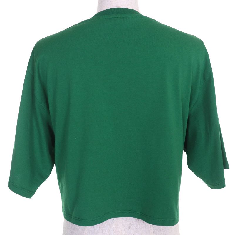 Celine 2x761501f 100% Cotton Logo Crew Neck Cropped Short Sleeve T-shirt Green