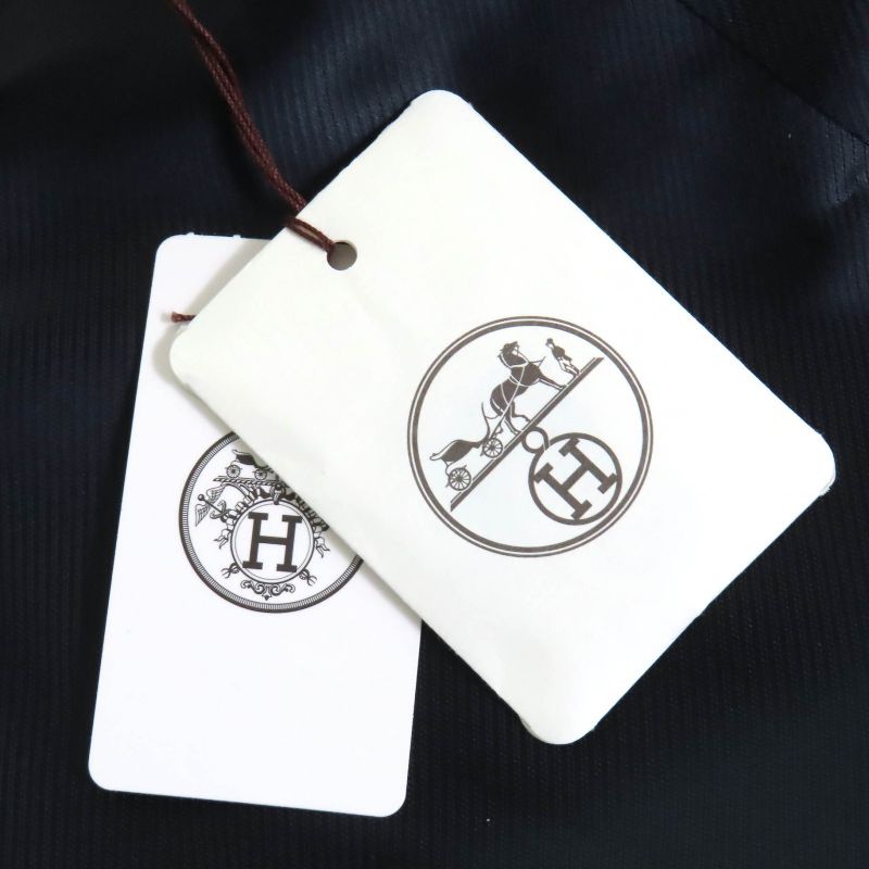 Hermes 2025 5e0299dh Virgin Wool Silk Blend H Logo Button Peaked Lapel Single