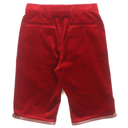 Gucci 675281 Cotton Boutique Leather Used Velour Shorts With Hem Belt Design
