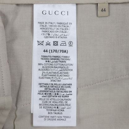 Gucci 675281 Cotton Boutique Leather Used Velour Shorts With Hem Belt Design