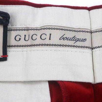 Gucci 675281 Cotton Boutique Leather Used Velour Shorts With Hem Belt Design