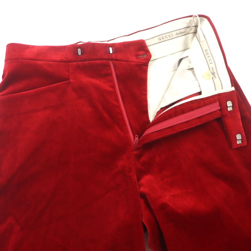 Gucci 675281 Cotton Boutique Leather Used Velour Shorts With Hem Belt Design