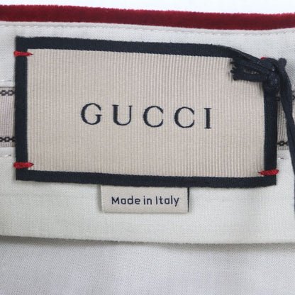 Gucci 675281 Cotton Boutique Leather Used Velour Shorts With Hem Belt Design
