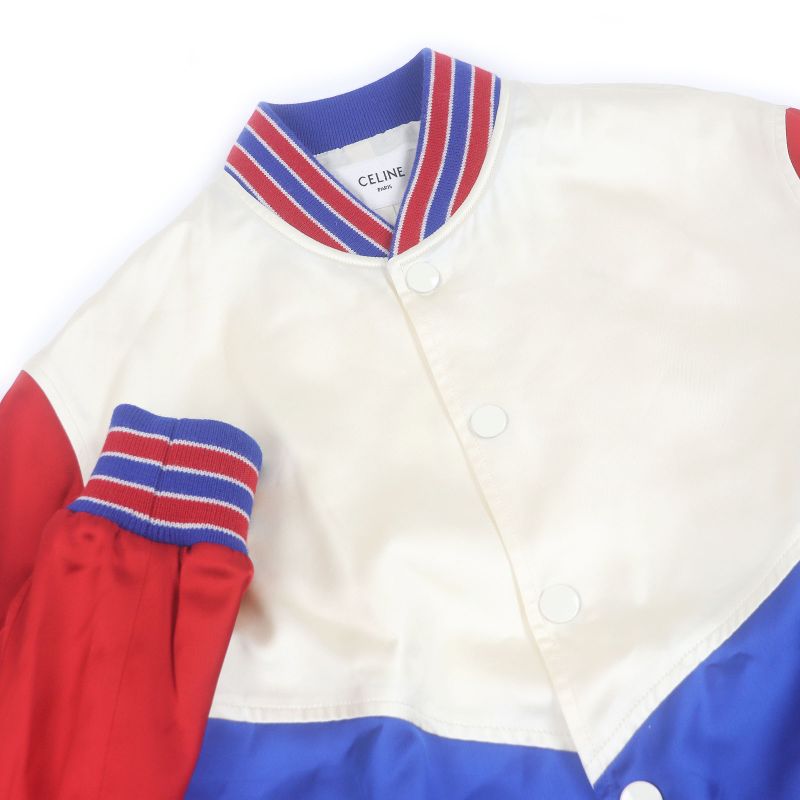 Celine 2v35n851c American Teddy Blouson Eddie Period Sequined Stajan Ivory Red