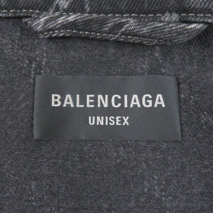 Balenciaga 23SS 724738 Logo Denim Jacket Black S Men's