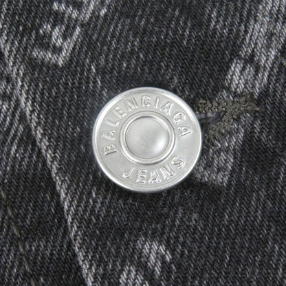 Balenciaga 23SS 724738 Logo Denim Jacket Black S Men's