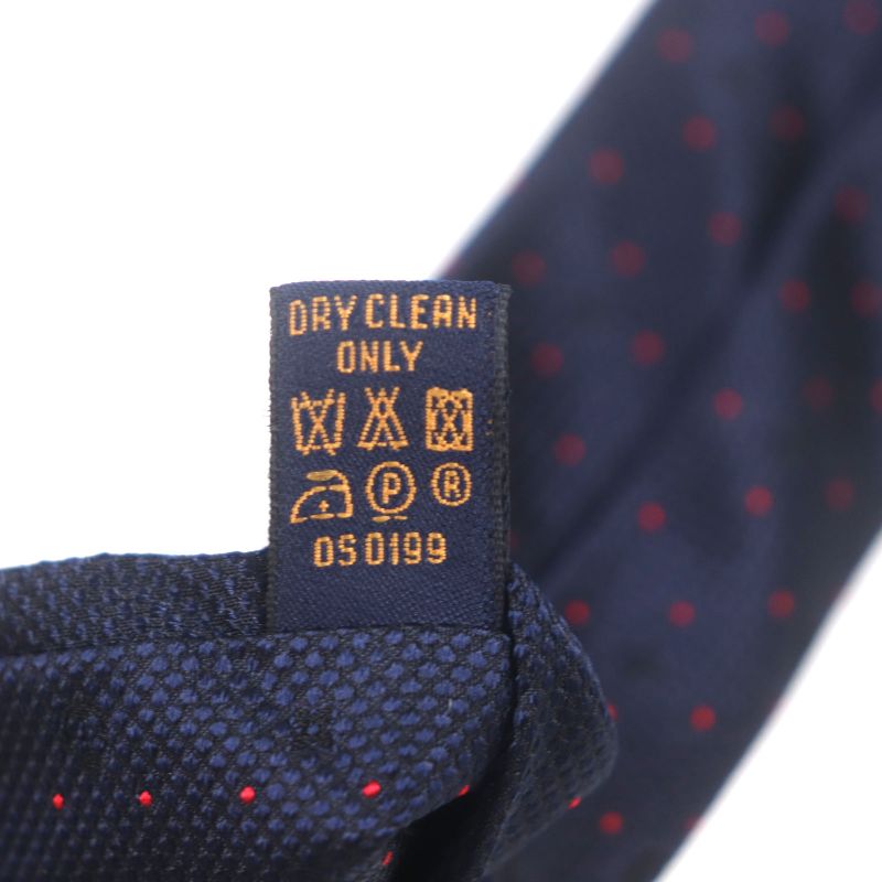  Louis Vuitton M75940 100% Silk Cravat Monogram LV Dotted Tie Navy With Box