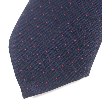  Louis Vuitton M75940 100% Silk Cravat Monogram LV Dotted Tie Navy With Box