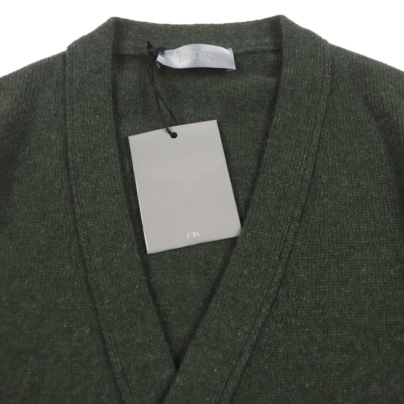  DIOR Homme 243m230at474 Logo Patch V-neck Logo Button Cashmere Jersey Couture