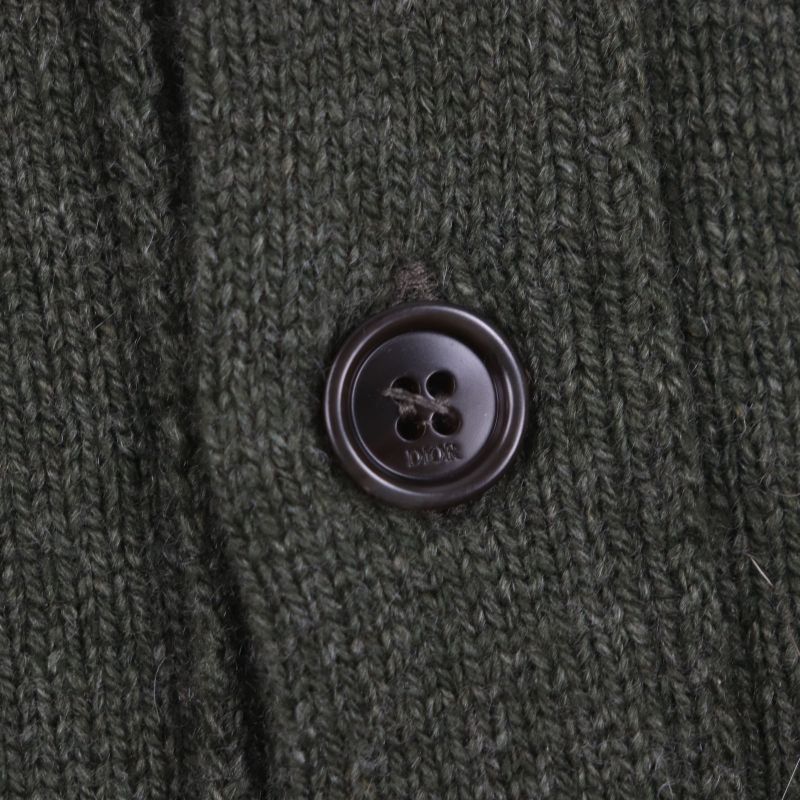  DIOR Homme 243m230at474 Logo Patch V-neck Logo Button Cashmere Jersey Couture