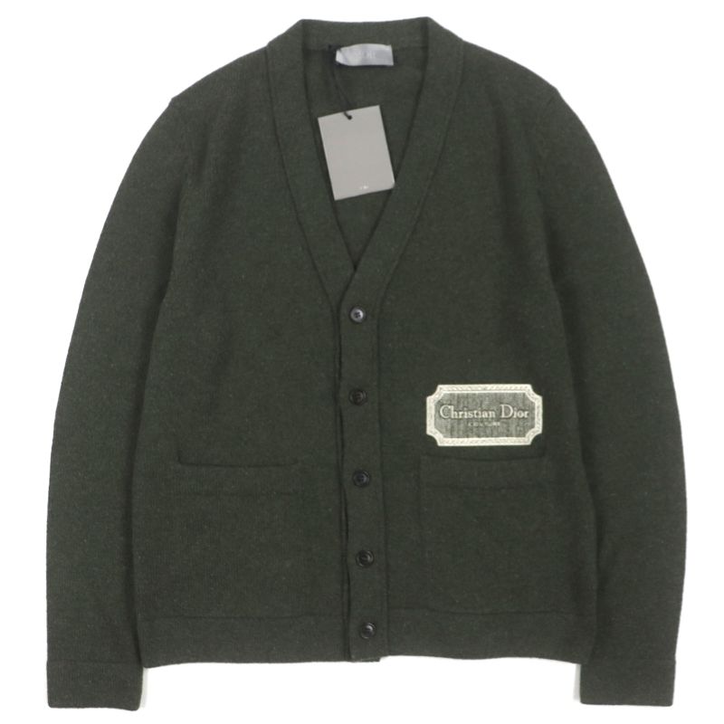  DIOR Homme 243m230at474 Logo Patch V-neck Logo Button Cashmere Jersey Couture