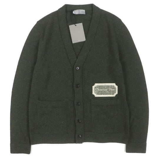  DIOR Homme 243m230at474 Logo Patch V-neck Logo Button Cashmere Jersey Couture