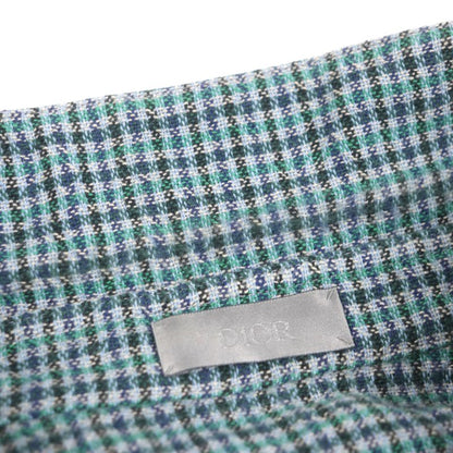  DIOR Homme 313c533a5688 100% Cotton Checked Logo Embroidery Logo Button Long