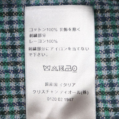  DIOR Homme 313c533a5688 100% Cotton Checked Logo Embroidery Logo Button Long