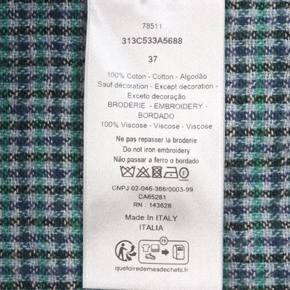  DIOR Homme 313c533a5688 100% Cotton Checked Logo Embroidery Logo Button Long