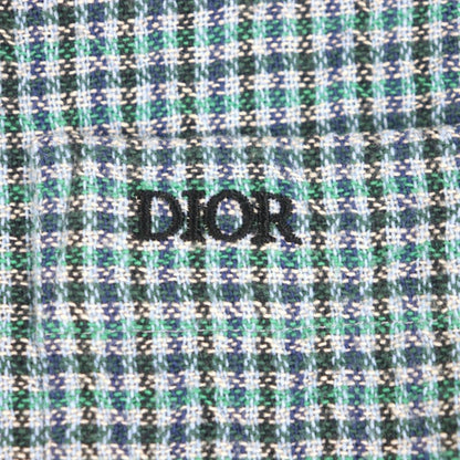  DIOR Homme 313c533a5688 100% Cotton Checked Logo Embroidery Logo Button Long
