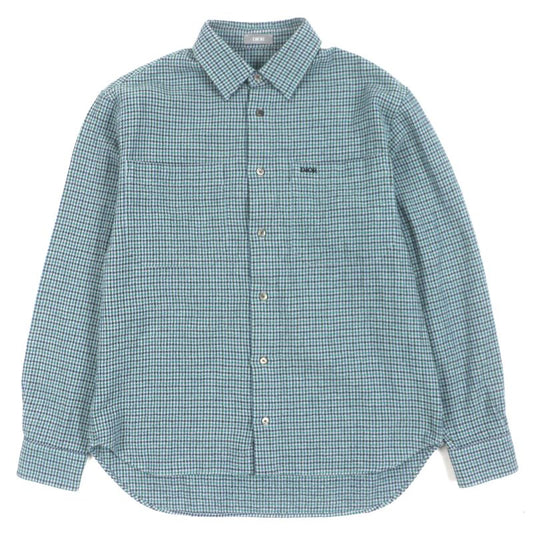  DIOR Homme 313c533a5688 100% Cotton Checked Logo Embroidery Logo Button Long