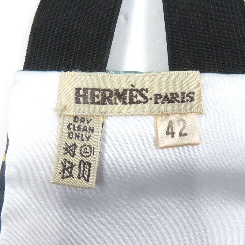 Hermes 100% Silk All-over Pattern Cummerbund Sash Bow Tie Set Of 2 Navy 42 With