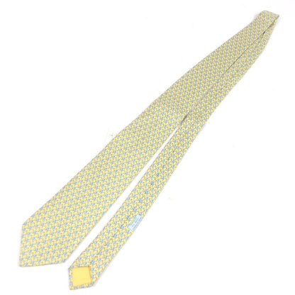 Hermes 5298ta 100% Silk Octopus Wide Tie Yellow With Box Made In France Men's