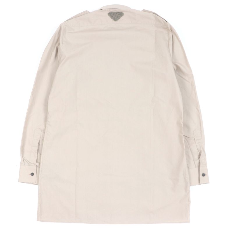 Prada 2023 Ucn513 100% Cotton Long Sleeve Shirt With Triangle Logo Epaulettes