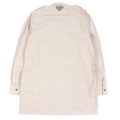 Prada 2023 Ucn513 100% Cotton Long Sleeve Shirt With Triangle Logo Epaulettes