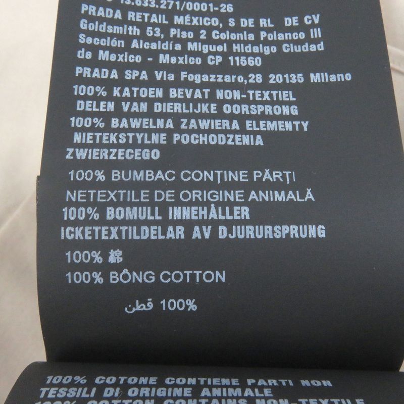 Prada 2023 Ucn513 100% Cotton Long Sleeve Shirt With Triangle Logo Epaulettes