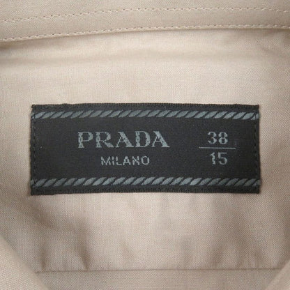 Prada 2023 Ucn513 100% Cotton Long Sleeve Shirt With Triangle Logo Epaulettes