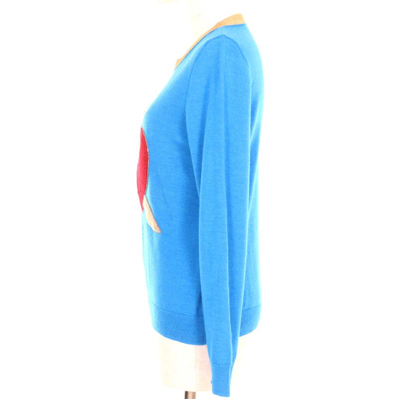 Gucci Cashmere Silk Blend Michele Period 472444 Long Sleeves Knit With Heart