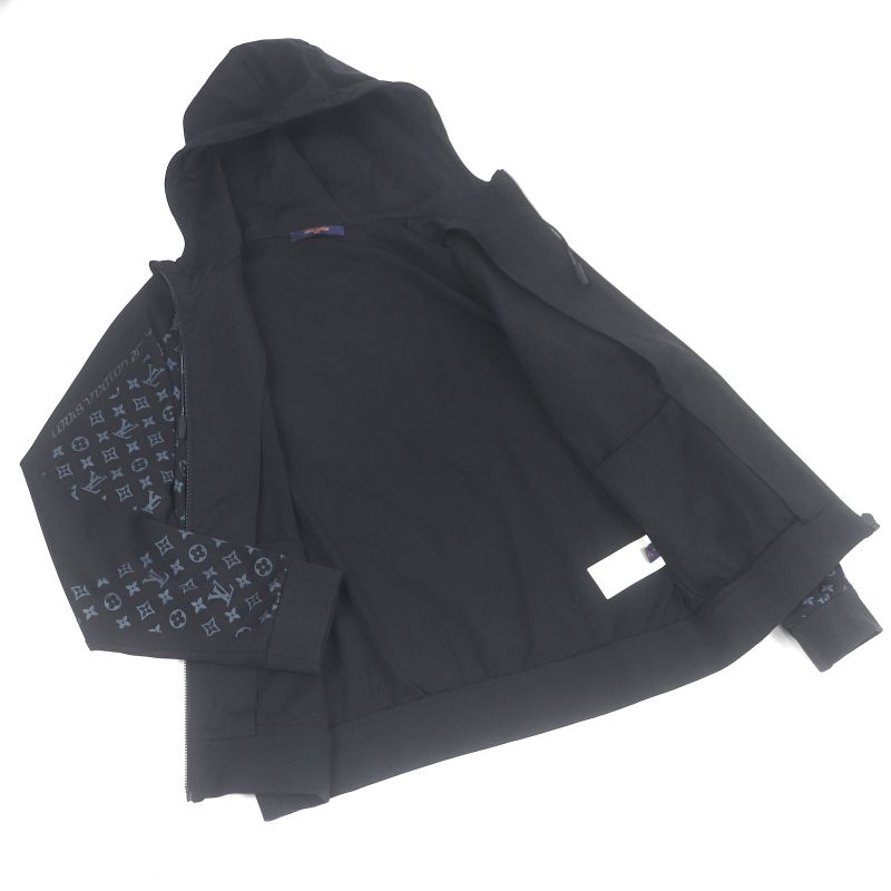 Louis Vuitton 22SS LV 2054 Hybrid Zip-thru Monogram Hoodie Black L Made In