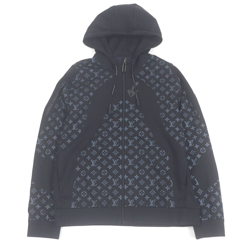 Louis Vuitton 22SS LV 2054 Hybrid Zip-thru Monogram Hoodie Black L Made In