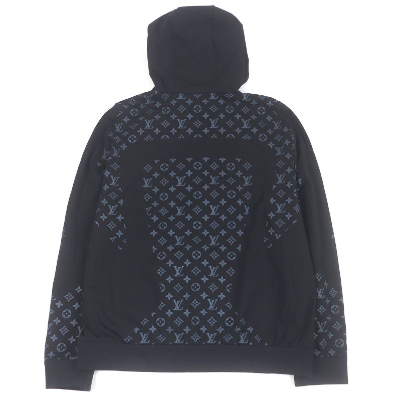 Louis Vuitton 22SS LV 2054 Hybrid Zip-thru Monogram Hoodie Black L Made In