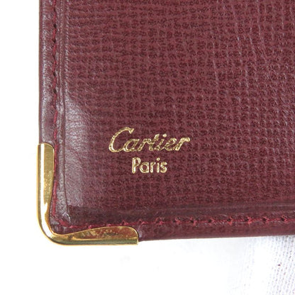 Cartier L3000165 Leather Must De Cartier Compact Wallet Bifold Wallet Bordeaux