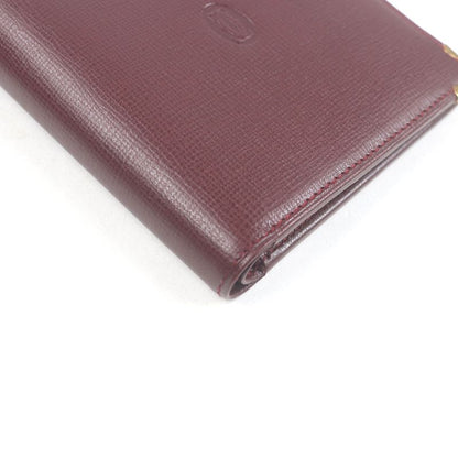 Cartier L3000165 Leather Must De Cartier Compact Wallet Bifold Wallet Bordeaux